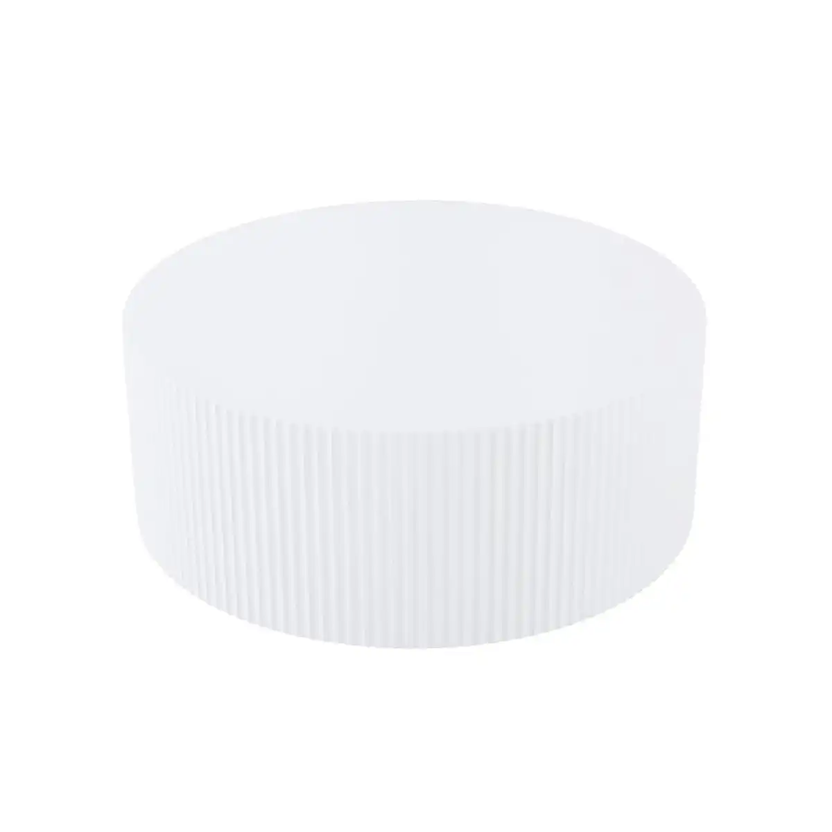 35.43'' Round Coffee Table for Living Room, Modern Wood Circle Tea Table, Minimalist Circular Drum Fluted Coffee Table, Unique Side Table End Table for Living Room, Apartment, White - Image 7