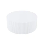 35.43'' Round Coffee Table for Living Room, Modern Wood Circle Tea Table, Minimalist Circular Drum Fluted Coffee Table, Unique Side Table End Table for Living Room, Apartment, White - Image 7