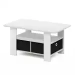 Furinno Andrey Coffee Table with Bin Drawer, White/Black - Image 5