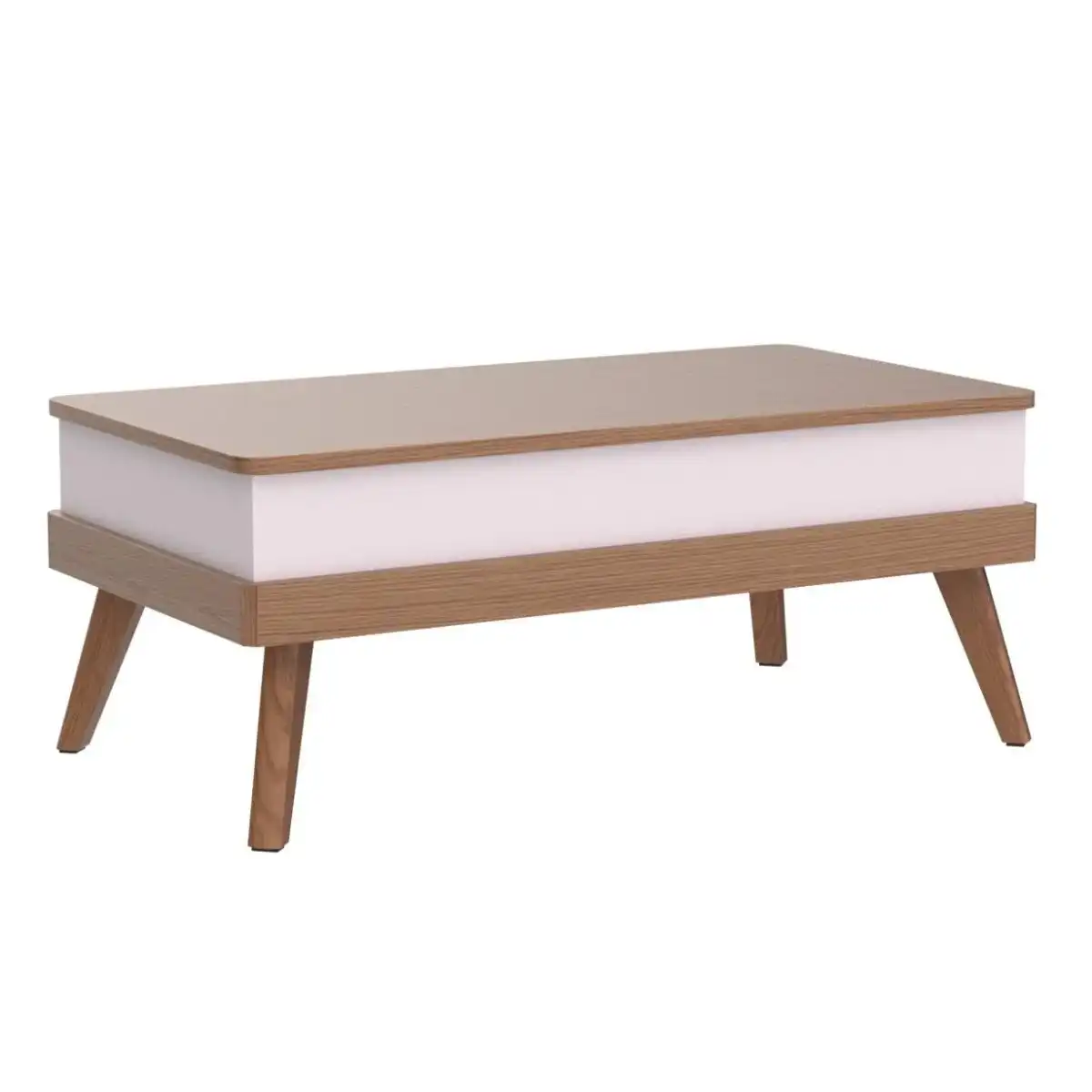 Bidiso Lift Top Coffee Center Table with Hidden Storage Compartment, Easy-to-Assembly , Dining Table for Living Room Reception/Home Office, Oak - Image 4
