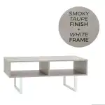 ClosetMaid 4962 Rectangular Wood Coffee Table with Storage Shelves, Taupe - Image 6