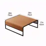 POLGDW Modern Square Coffee Table, Minimalist Metal Side Tables, Sturdy and Requires No Assembly, Accent Furniture for Living Room, Small Spaces, Bedroom, Office (Color : Brown) - Image 2