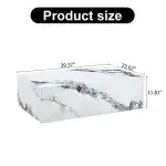 Coffee Table Set for 3, Living Room Table Set, White Faux Marble Coffee Table and Side Table, Modern Coffee Table Set, Center Table Set, No Assembly Required - Ready to Use - Image 3
