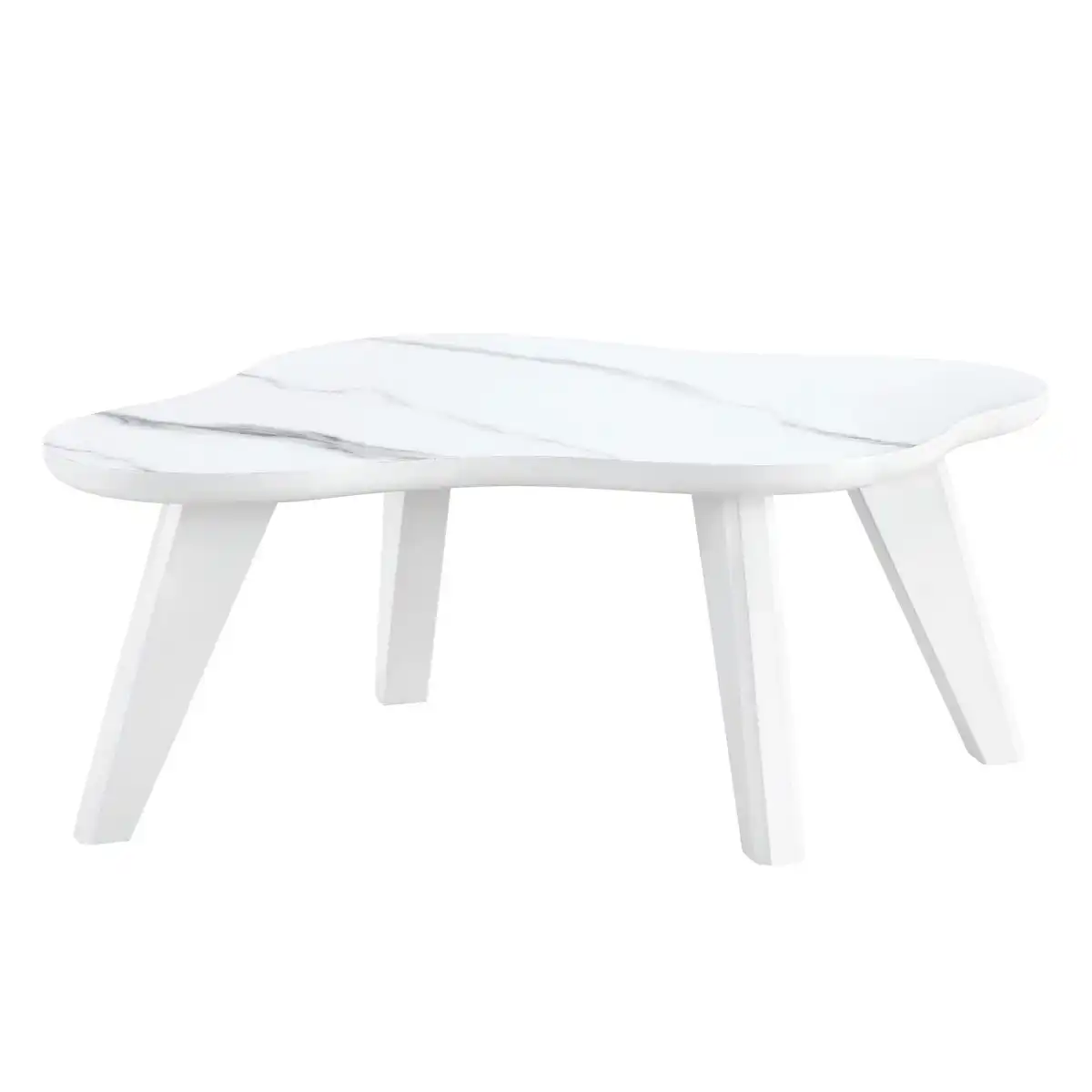 NicBex Coffee Tables for Living Room with Modern Minimalist White Imitation Marble Table Top Cloud Shape Small Coffee Table for Living Rooms, Bedrooms, Lounges, White - Image 2