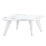 NicBex Coffee Tables for Living Room with Modern Minimalist White Imitation Marble Table Top Cloud Shape Small Coffee Table for Living Rooms, Bedrooms, Lounges, White - Image 2