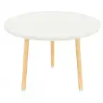 Funecy Round Coffee Table Low Table with 3 Solid Wood Sturdy Legs, Floor Table Desk for Sitting on The Floor, Storage and Living Room Furniture (White)