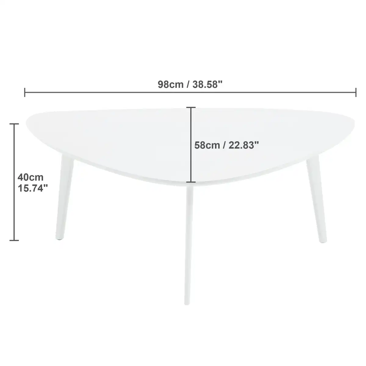 Small Oval Coffee Table Wood Mid Century Modern Coffee Tables Minimalist Farmhouse Style Chic for Living Room,Natural Wooden Texture,Unique Triangle Tabletop,Oak Leg,White 38.5" - Image 5