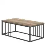 FOLUBAN Modern Coffee Table, Minimalist Wood and Metal Center Table for Living Room, Rustic Oak, 43.3 Inch - Image 9