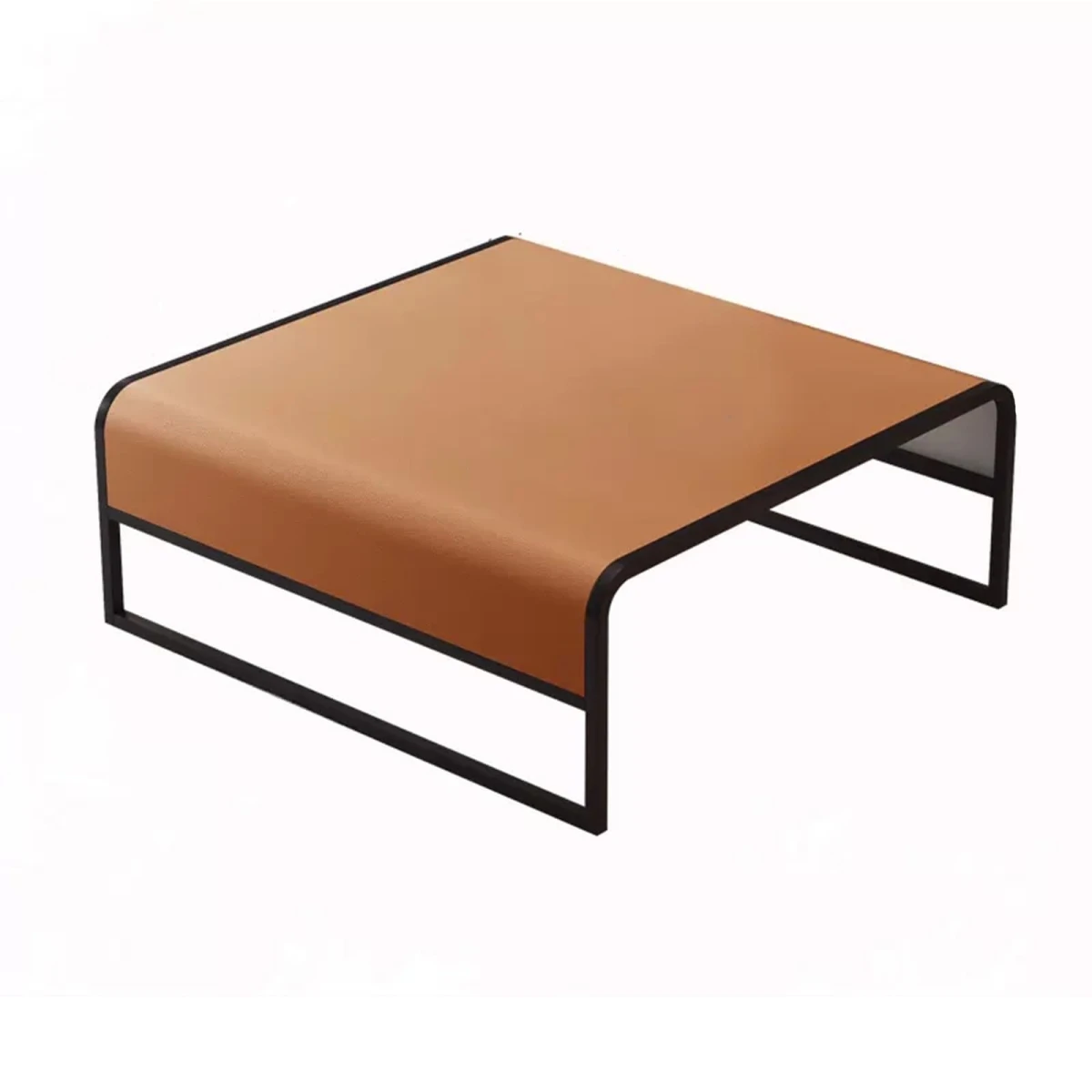 POLGDW Modern Square Coffee Table, Minimalist Metal Side Tables, Sturdy and Requires No Assembly, Accent Furniture for Living Room, Small Spaces, Bedroom, Office (Color : Brown) - Image 1