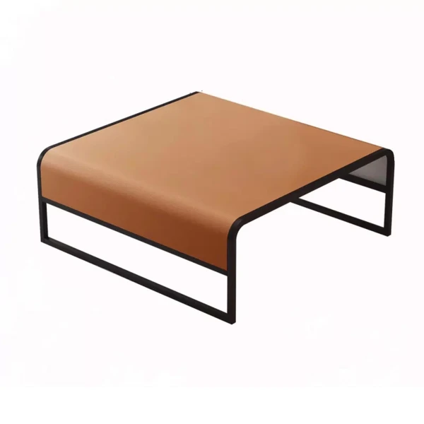 POLGDW Modern Square Coffee Table, Minimalist Metal Side Tables, Sturdy and Requires No Assembly, Accent Furniture for Living Room, Small Spaces, Bedroom, Office (Color : Brown)