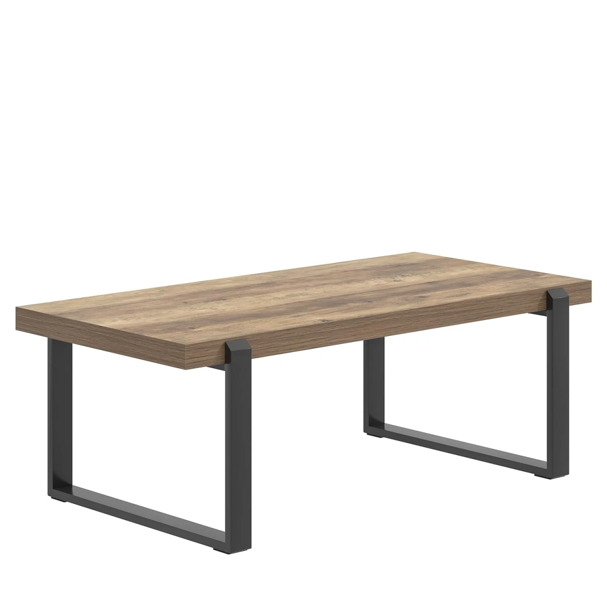 FOLUBAN Rustic Coffee Table, Modern Wood and Metal Industrial Center Table for Living Room, 47 Inch Oak - Image 9
