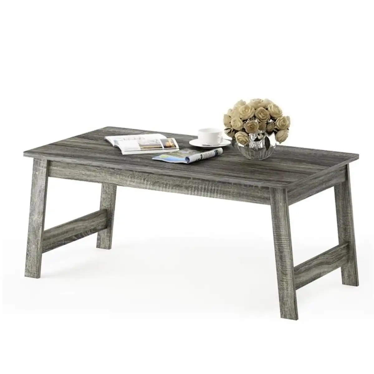 Furinno Beginning Coffee Table, French Oak Grey , 19.45D x 35.59W x 15.63H in - Image 4