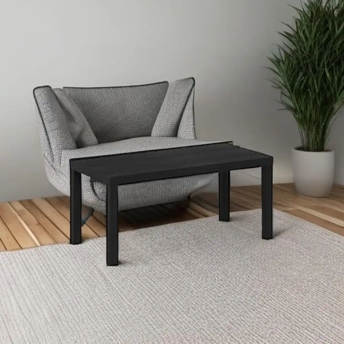 Furinno Classic Simple Coffee Table for Living Room, 38.98 (W) x 17.52 (H) x 18.9 (D) Inches, Black - Image 5