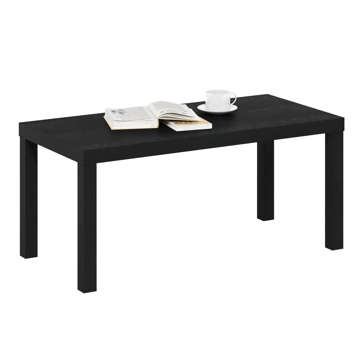 Furinno Classic Simple Coffee Table for Living Room, 38.98 (W) x 17.52 (H) x 18.9 (D) Inches, Black - Image 1
