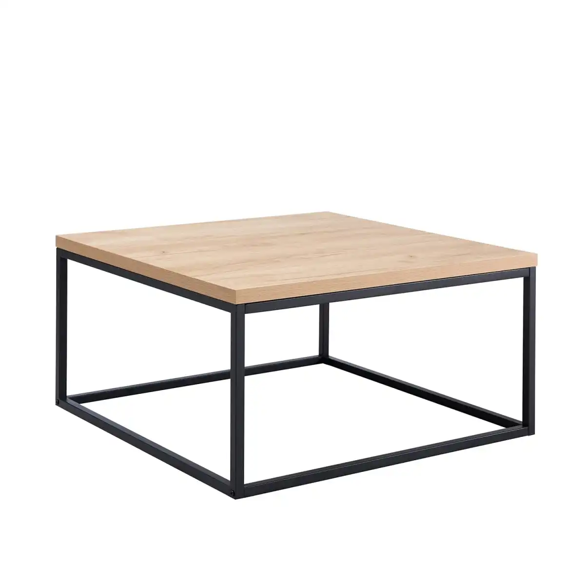 CENSI 30-Inch Natural Oak Square Coffee Table Ottoman for Living Room, Mid-Century Modern, Light Wood - Image 8