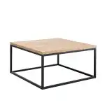 CENSI 30-Inch Natural Oak Square Coffee Table Ottoman for Living Room, Mid-Century Modern, Light Wood - Image 8