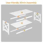 Yaheetech Wood 2-Tier White Coffee Table with Storage Shelf for Living Room, X Design Accent Cocktail Table, Simple Design Home Furniture, 39.5 x 20 x 18 Inches - Image 9