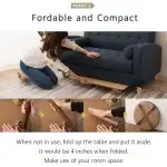 EMOOR Wood Folding Coffee Table Rectangle Small (17.7"x23.6") White, Floor Sitting Low Table Small Space Minimalist Japanese Tatami Room - Image 3