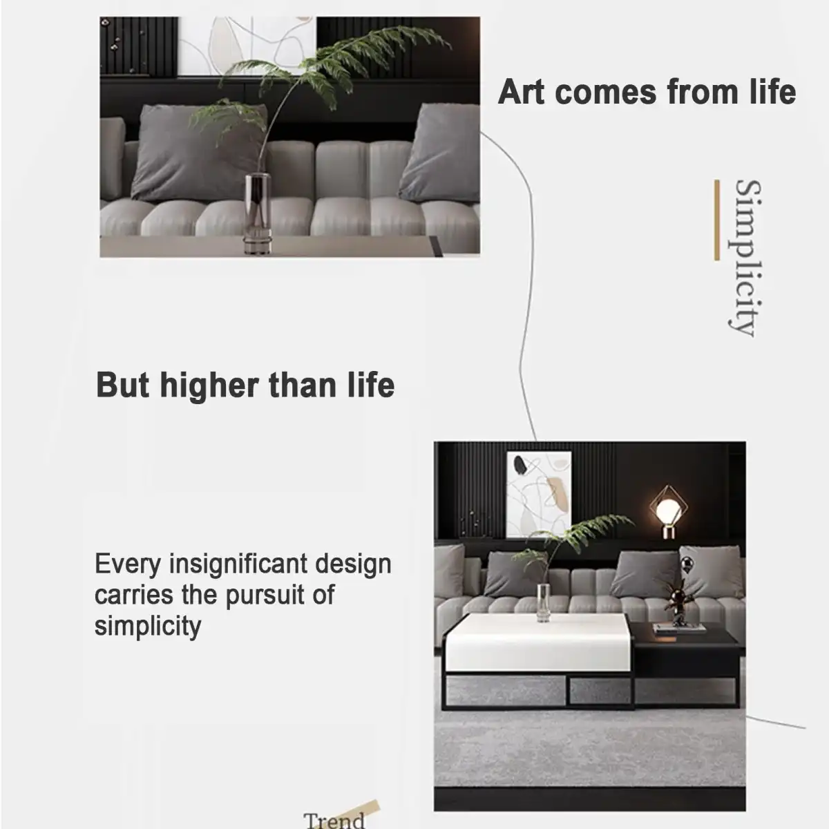 POLGDW Modern Square Coffee Table, Minimalist Metal Side Tables, Sturdy and Requires No Assembly, Accent Furniture for Living Room, Small Spaces, Bedroom, Office (Color : Brown) - Image 6
