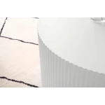 35.43'' Round Coffee Table for Living Room, Modern Wood Circle Tea Table, Minimalist Circular Drum Fluted Coffee Table, Unique Side Table End Table for Living Room, Apartment, White - Image 5