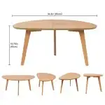 FIRMINANA Small Oval Coffee Table Mid Century Modern for Living Room Center Minimalist Display Coffe Table,Nature Wood,18.9" D x 33.47" W 15.75" H - Image 3