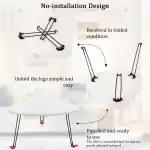 Coffee Table for Small Spaces White Folding Wooden Triangle Center Sofa Tables Simple Design Droplet Coffee Table with Steel Legs Modern Accent Furniture for Living Room Home Office - Image 7