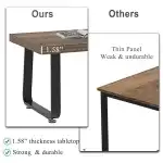 HSH Farmhouse Modern Simple Oak Center Table - Industrial Minimalist Rectangle Living Room Coffee Table, Wood and Metal, Rustic Oak, 39 in - Image 4