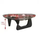EASYSOUL Modern Glass Coffee Table, 32.68" D x 22.44" W x 15.75" H, Abstract Round Tea Tables for Living Room Home Office Industrial Cocktail Tables (Black-Gray Glass, 32.68") - Image 4