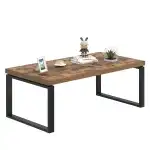 EXCEFUR Modern Coffee Table, Industrial Wood and Metal Center Table for Living Room, Rectangle Cocktail Tea Table for Home Office, Rustic Brown, 47 Inch - Image 8