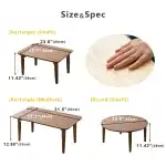 EMOOR Wood Folding Coffee Table Rectangle Small (17.7"x23.6") White, Floor Sitting Low Table Small Space Minimalist Japanese Tatami Room - Image 5