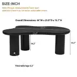 Merax 44" Cloud-Shaped Wooden Coffee Table Cream Style CenterTable with 3 Thick Legs,Minimalist Irregular EndTable - Image 2