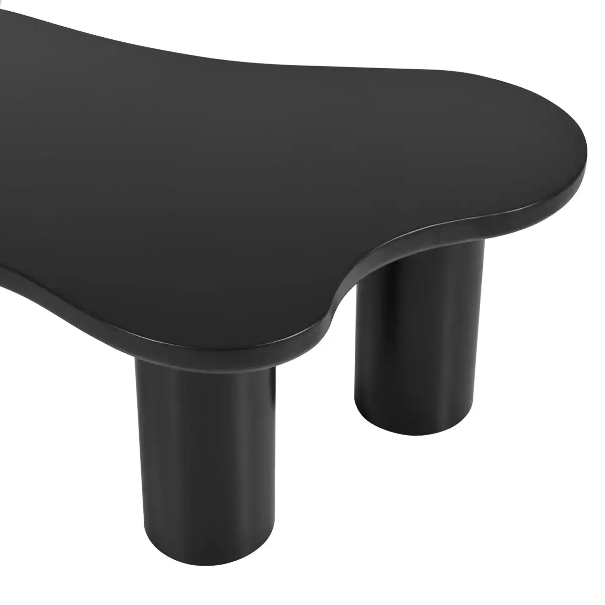 Merax 44" Cloud-Shaped Wooden Coffee Table Cream Style CenterTable with 3 Thick Legs,Minimalist Irregular EndTable - Image 8