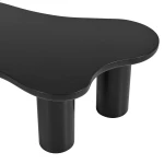 Merax 44" Cloud-Shaped Wooden Coffee Table Cream Style CenterTable with 3 Thick Legs,Minimalist Irregular EndTable - Image 8