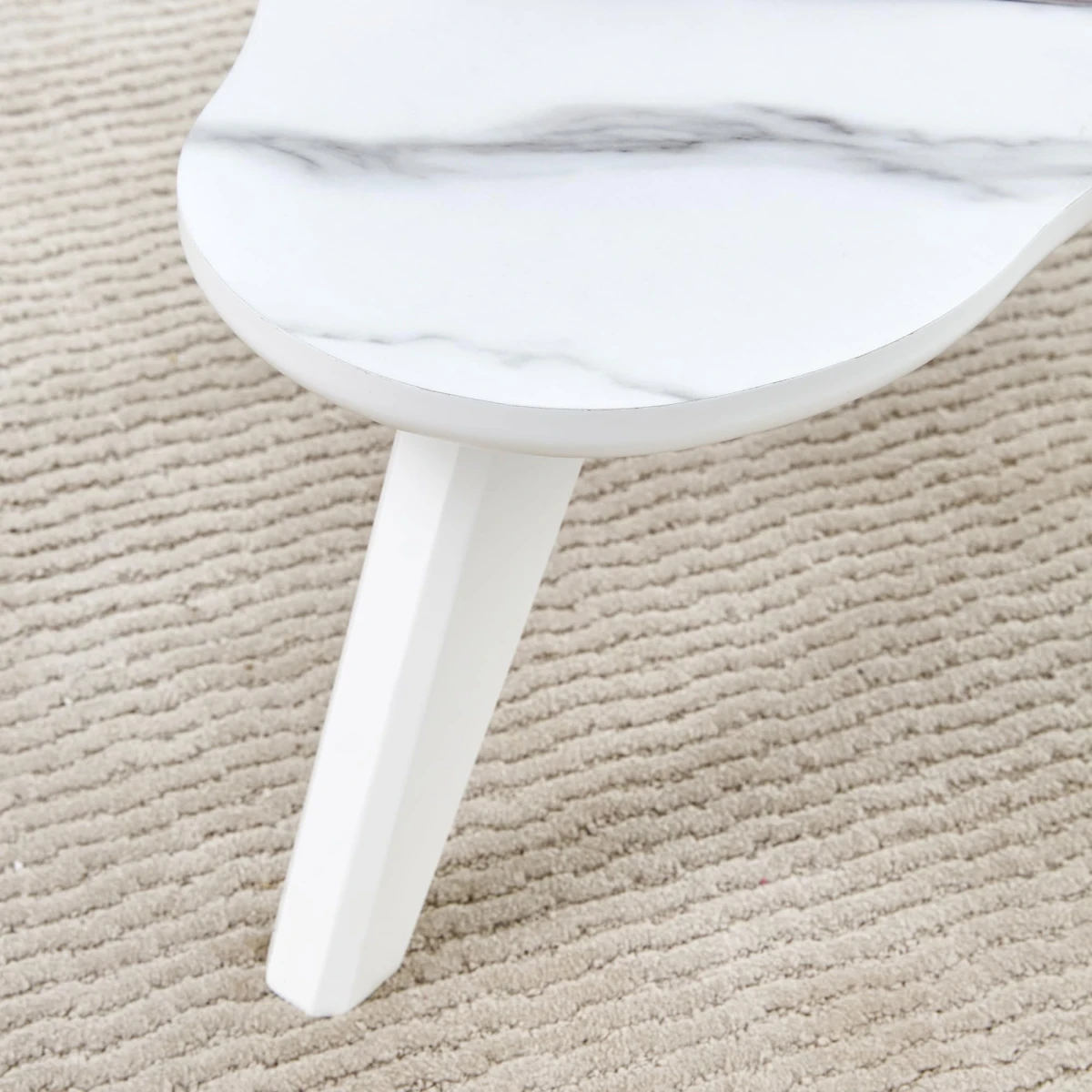 NicBex Coffee Tables for Living Room with Modern Minimalist White Imitation Marble Table Top Cloud Shape Small Coffee Table for Living Rooms, Bedrooms, Lounges, White - Image 7