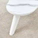 NicBex Coffee Tables for Living Room with Modern Minimalist White Imitation Marble Table Top Cloud Shape Small Coffee Table for Living Rooms, Bedrooms, Lounges, White - Image 7