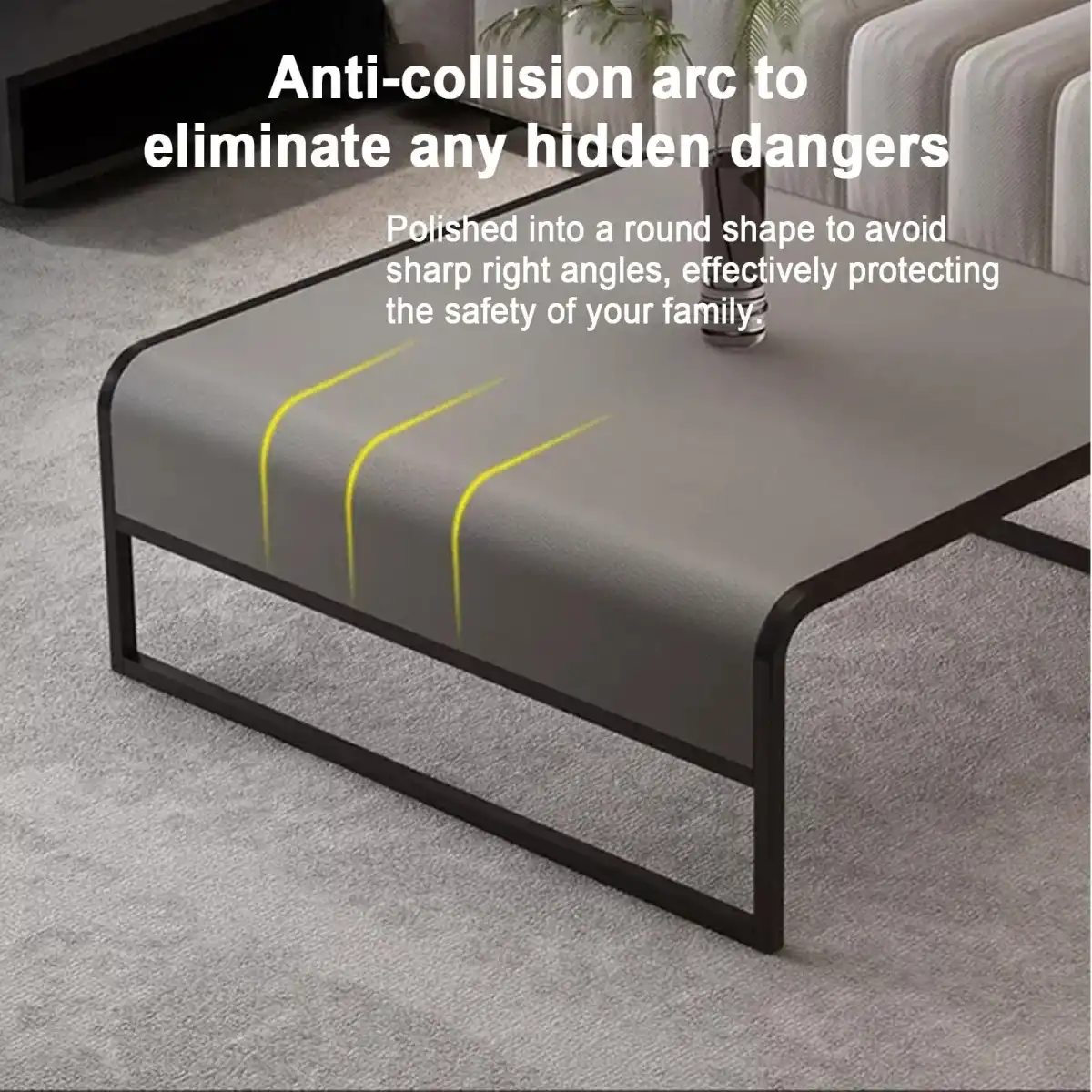 POLGDW Modern Square Coffee Table, Minimalist Metal Side Tables, Sturdy and Requires No Assembly, Accent Furniture for Living Room, Small Spaces, Bedroom, Office (Color : Brown) - Image 3