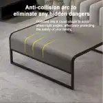 POLGDW Modern Square Coffee Table, Minimalist Metal Side Tables, Sturdy and Requires No Assembly, Accent Furniture for Living Room, Small Spaces, Bedroom, Office (Color : Brown) - Image 3
