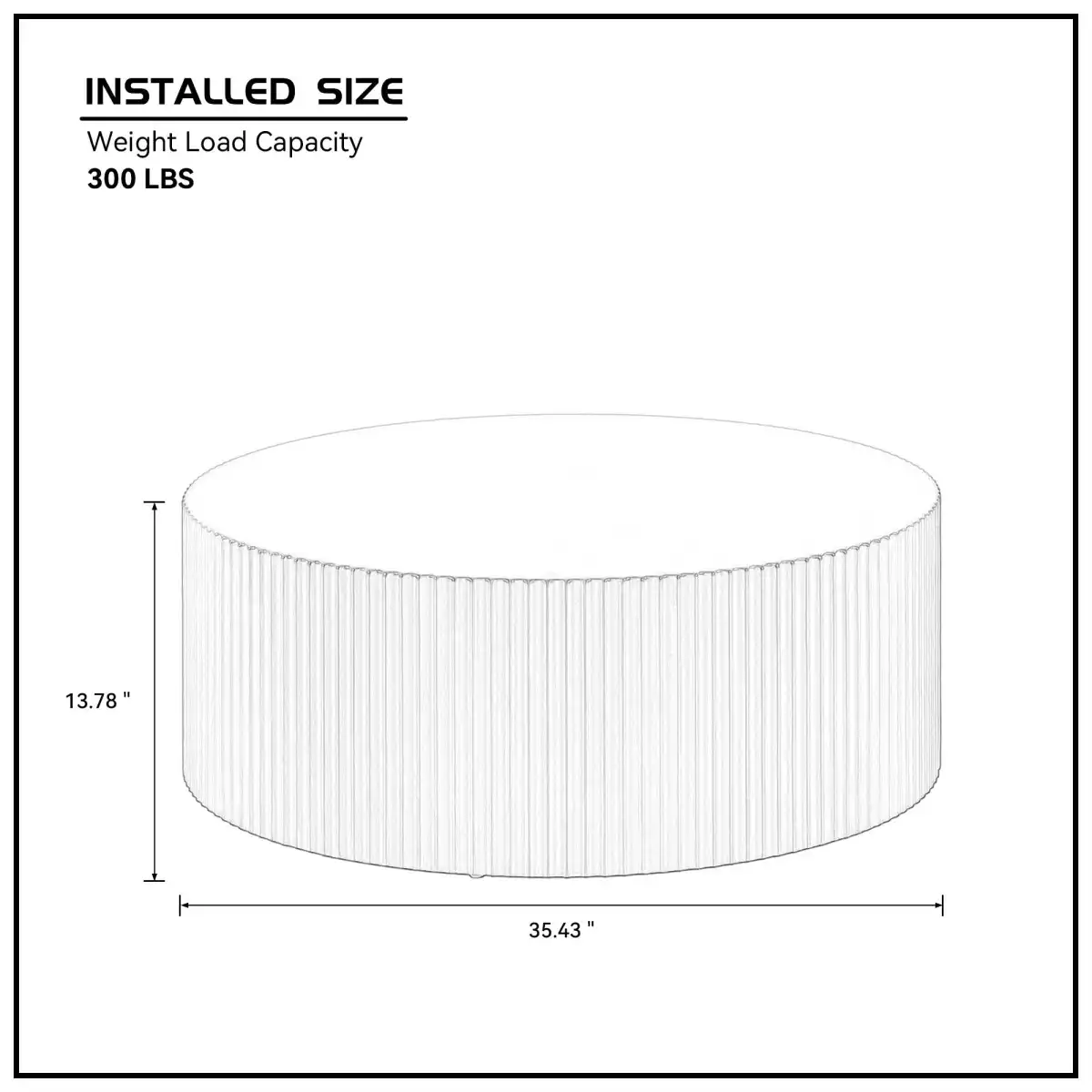 35.43'' Round Coffee Table for Living Room, Modern Wood Circle Tea Table, Minimalist Circular Drum Fluted Coffee Table, Unique Side Table End Table for Living Room, Apartment, White - Image 2