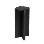 Creative Co-Op Paulownia Wood Round Accent Table, Small, Black