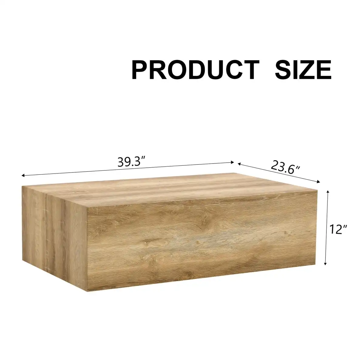 Modern Wood-Like Coffee Table Wood Grain, Rectangle Wood Center Table for Living Room,Contemporary Cocktail Center Table for Home,No Assembly - Image 7