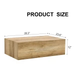 Modern Wood-Like Coffee Table Wood Grain, Rectangle Wood Center Table for Living Room,Contemporary Cocktail Center Table for Home,No Assembly - Image 7