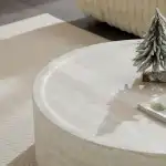 39.37" Marble Round Coffee Table for Living Room, Modern Large Circle Coffee Table Minimalist End Side Table for Living Room Apartment, Office, No Need Assembly, Marble - Image 3