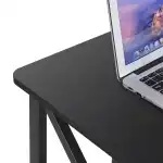 Epetlover 2-Tier Coffee Table for Living Room Industrial Modern Central Table with Wooden Tabletop Metal Frame Storage Shelf Accent Furniture for Home Office, Black - Image 6