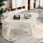 NicBex Coffee Tables for Living Room with Modern Minimalist White Imitation Marble Table Top Cloud Shape Small Coffee Table for Living Rooms, Bedrooms, Lounges, White - Image 6