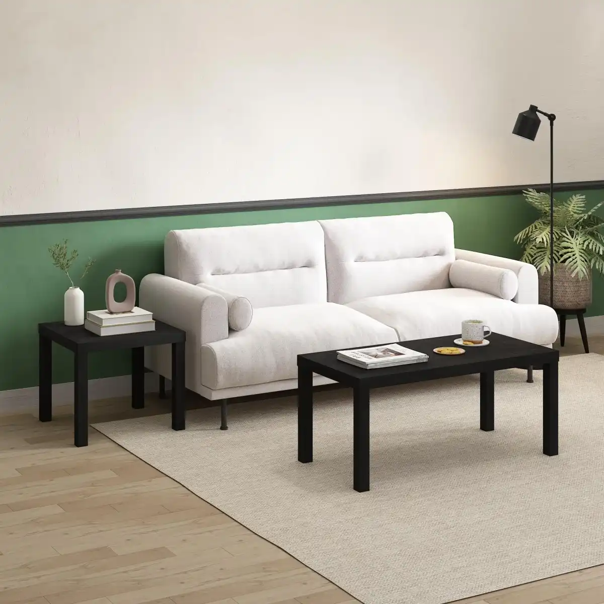 Furinno Classic Simple Coffee Table for Living Room, 38.98 (W) x 17.52 (H) x 18.9 (D) Inches, Black - Image 2