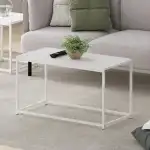 Furinno Camnus Modern Living Coffee Table, Solid White/White - Image 3
