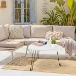 Coffee Table for Small Spaces White Folding Wooden Triangle Center Sofa Tables Simple Design Droplet Coffee Table with Steel Legs Modern Accent Furniture for Living Room Home Office - Image 4