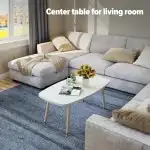 WOHOMO Folding Coffee Table 39.3'' White Coffee Tables for Living Room Portable Simple Modern Rectangular Center Table for Small Spaces, No Assembly, White-Htp - Image 6