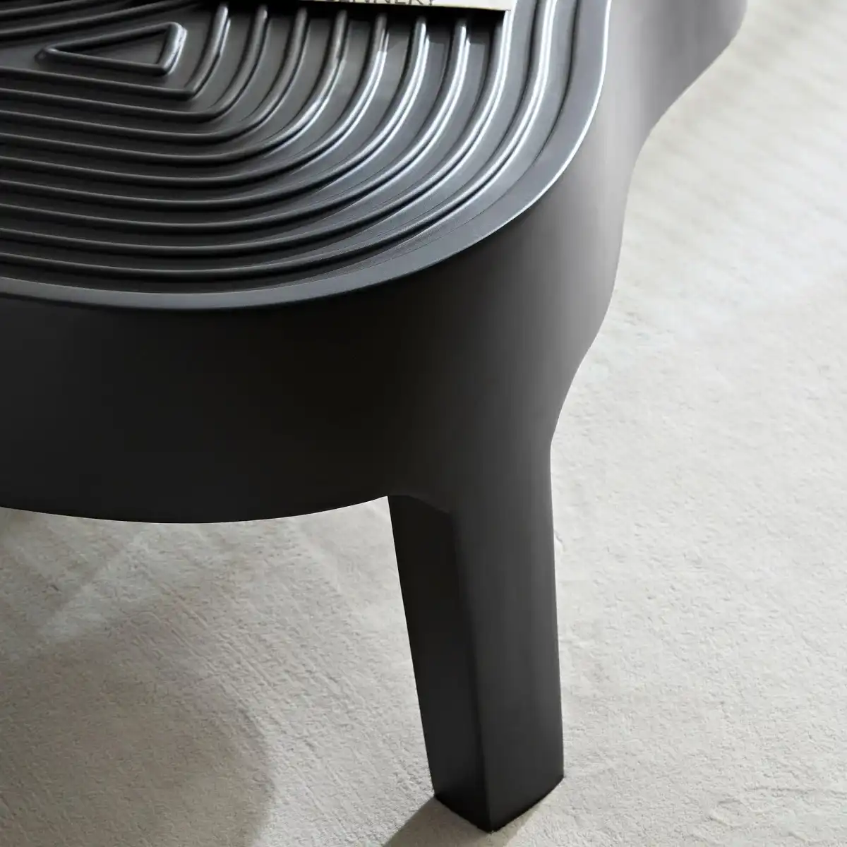 KEVINSPACE Cloud Coffee Table for Living Room Modern Coffee Table Coffee Table Mid-Century Irregular Indoor Tea Table with 4 Legs NO Need Assembly Accent Furniture Minimalist D cor 47.24" Black - Image 6