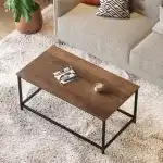 SAYGOER Coffee Table Simple Modern Rectangular Center Table Open Space Minimalist for Living Room Home Office Industrial Cocktail Tables, 39.37 x 19.69 x 17.72, Dark Walnut - Image 4